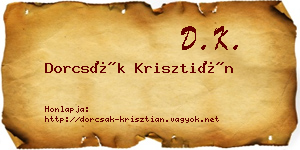 Dorcsák Krisztián névjegykártya