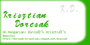 krisztian dorcsak business card